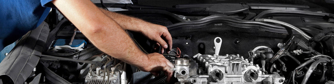 Mechanic working on an engine